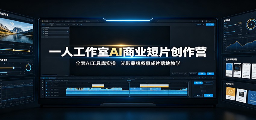 一人工作室AI商业短片创作营：全套AI工具库实操，光影品牌叙事成片落地教学-千寻创业网