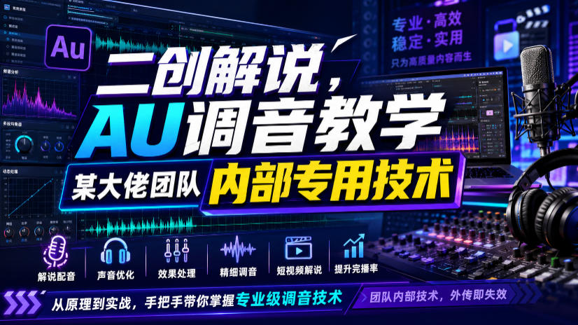 二创解说AU调音教学，某大佬团队内部专用技术-千寻创业网