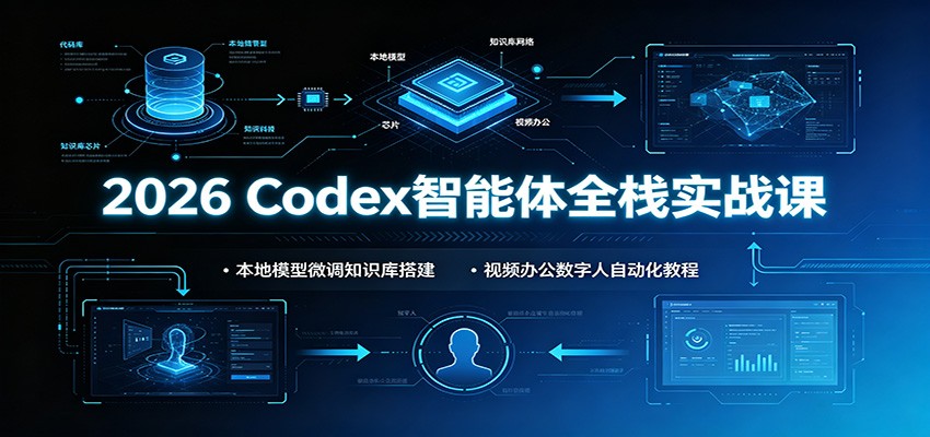 2026 Codex智能体全栈实战课:本地模型微调知识库搭建,视频办公数字人自动化教程-千寻创业网