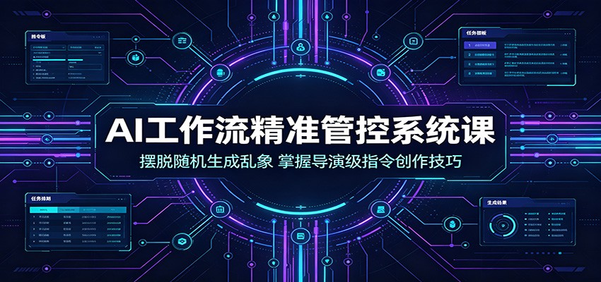 AI工作流精准管控系统课：摆脱随机生成乱象，掌握导演级指令创作技巧-千寻创业网