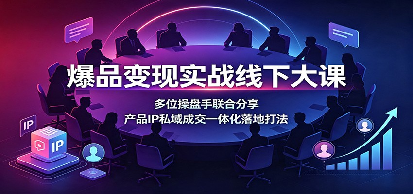 爆品变现实战线下大课：多位操盘手联合分享，产品IP私域成交一体化落地打法-千寻创业网