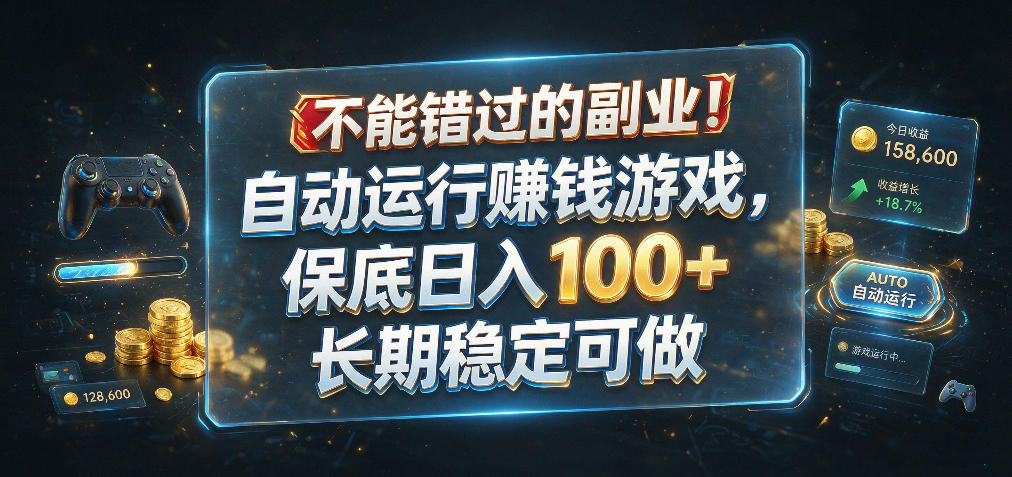 不能错过的副业！自动运行賺钱游戏，保底日入100+，长期稳定可做【揭秘】-千寻创业网