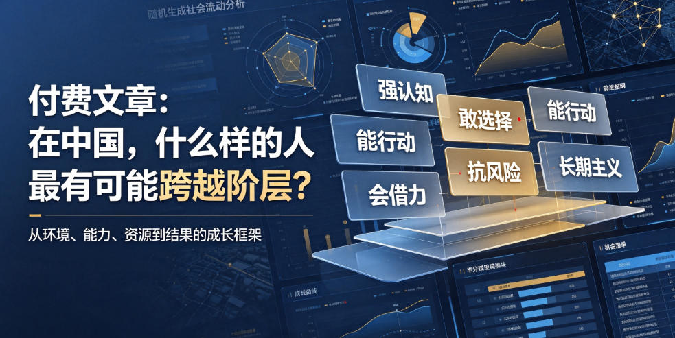 付费文章：在中国，什么样的人最有可能跨越阶层？-千寻创业网