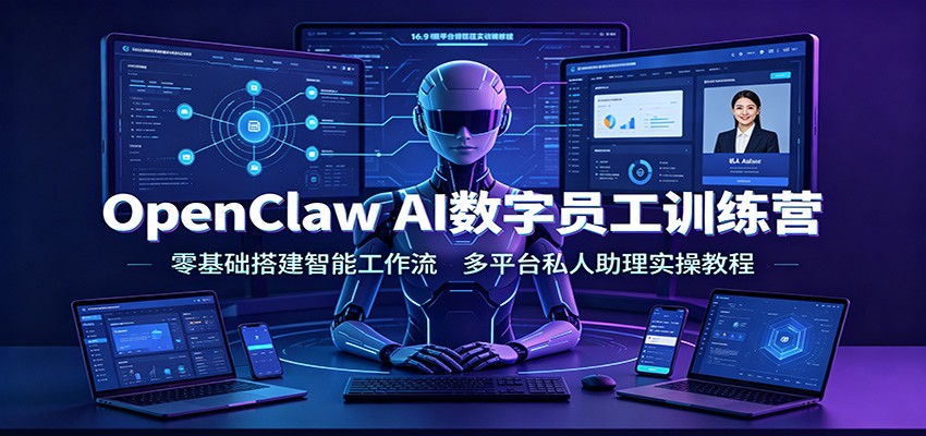 OpenClaw AI数字员工训练营：零基础搭建智能工作流，多平台私人助理实操教程-千寻创业网
