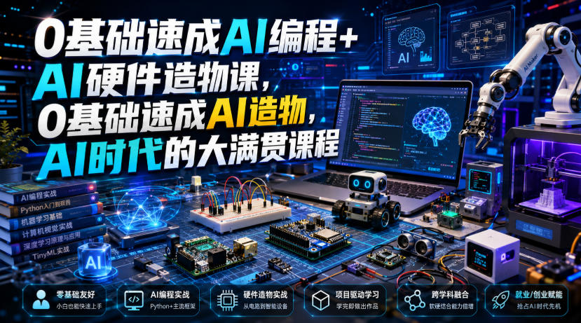 0基础速成AI编程+AI硬件造物课，0基础速成AI造物，AI时代的大满贯课程-千寻创业网