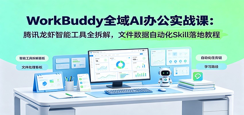 WorkBuddy全域AI办公实战课：腾讯龙虾智能工具全拆解，文件数据自动化Skill落地教程-千寻创业网