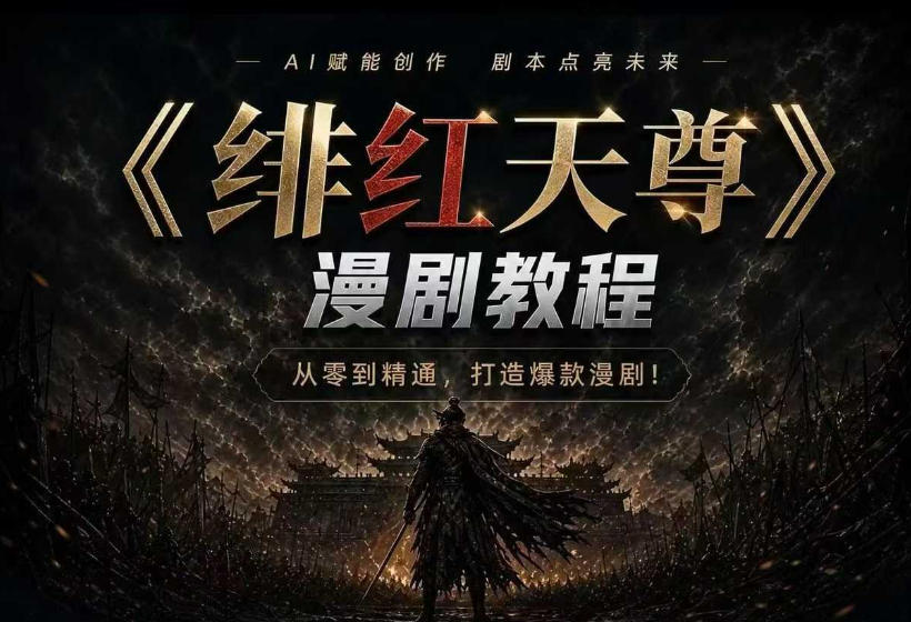 绯红天尊AI漫剧系统教程｜从零入门到精通，工具运用+剧本创作+爆款逻辑+提示词素材+镜头剪辑，全套爆款漫剧落地实战课-千寻创业网