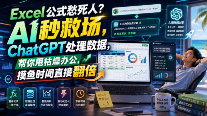 Excel公式愁死人？AI秒救场，ChatGPT处理数据，帮你甩枯燥办公，摸鱼时间直接翻倍【原创双语字幕】-千寻创业网