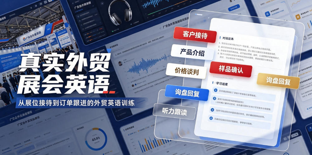 真实外贸展会英语，广交会外贸口语听力突击课程【音频】-千寻创业网