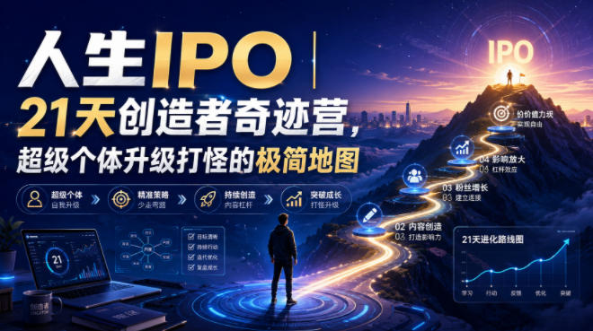 人生IPO︱21天创造者奇迹营，​超级个体升级打怪的极简地图-千寻创业网