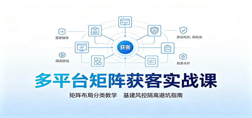 多平台矩阵获客实战课：矩阵布局分类教学，基建风控隔离避坑指南-千寻创业网
