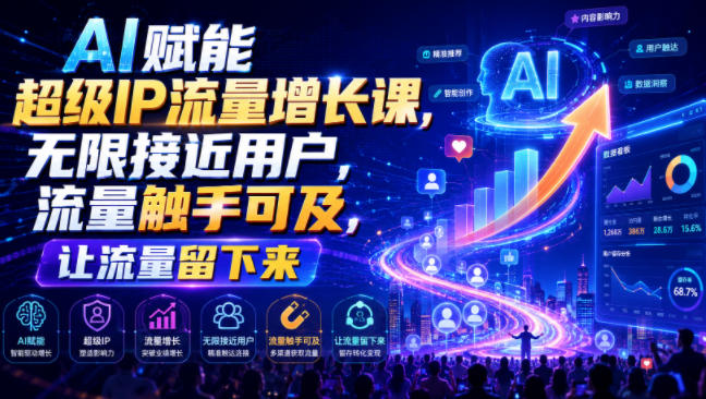 AI赋能超级IP流量增长课，无限接近用户，流量触手可及，让流量留下来-千寻创业网