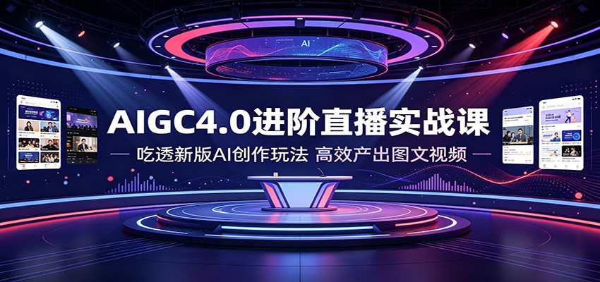 AIGC4.0进阶直播实战课：吃透新版AI创作玩法，高效产出图文视频-千寻创业网