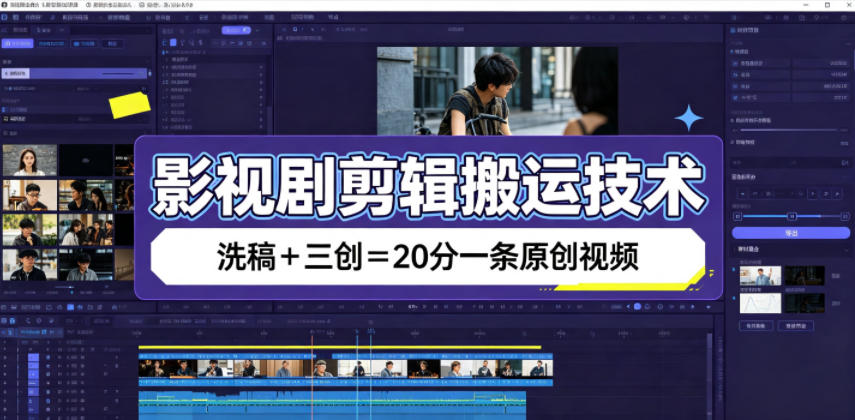 影视剧剪辑搬运技术，洗稿+三创=20分一条原创视频-千寻创业网