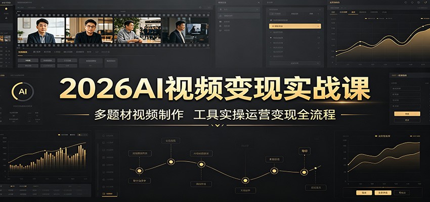 2026AI视频变现实战课：多题材视频制作，工具实操运营变现全流程-千寻创业网