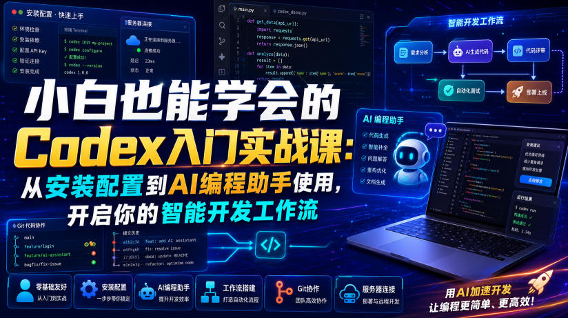 小白也能学会的Codex入门实战课：从安装配置到AI编程助手使用，开启你的智能开发工作流-千寻创业网