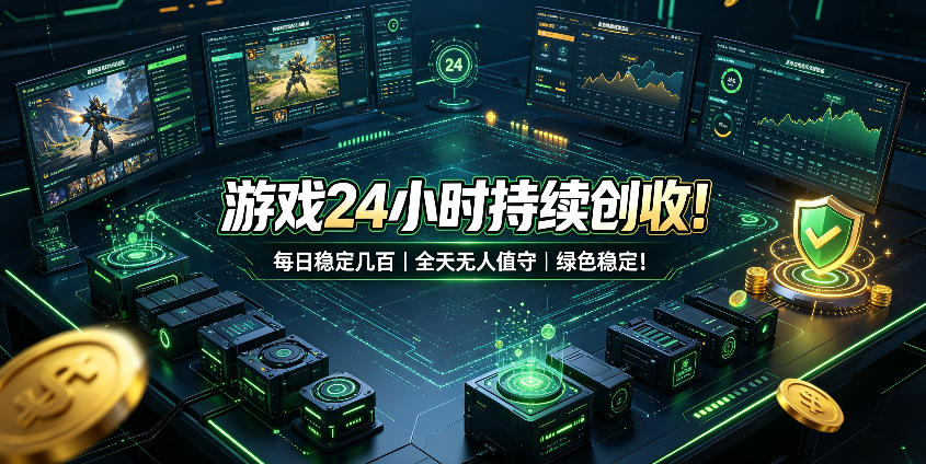 游戏24小时持续创收！每日稳定几百，全天无人值守，绿色稳定！【揭秘】-千寻创业网