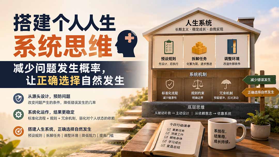 （19985期）付费文章：搭建个人人生系统思维：减少问题发生概率，让正确选择自然发生-千寻创业网