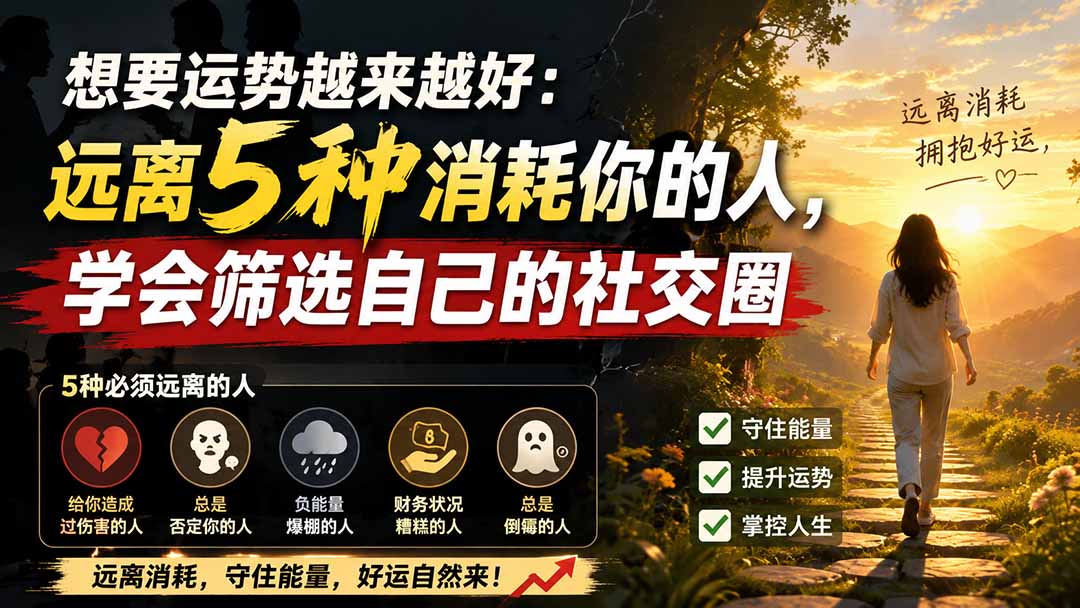 （19965期）付费文章：想要运势越来越好：远离5种消耗你的人，学会筛选自己的社交圈-千寻创业网