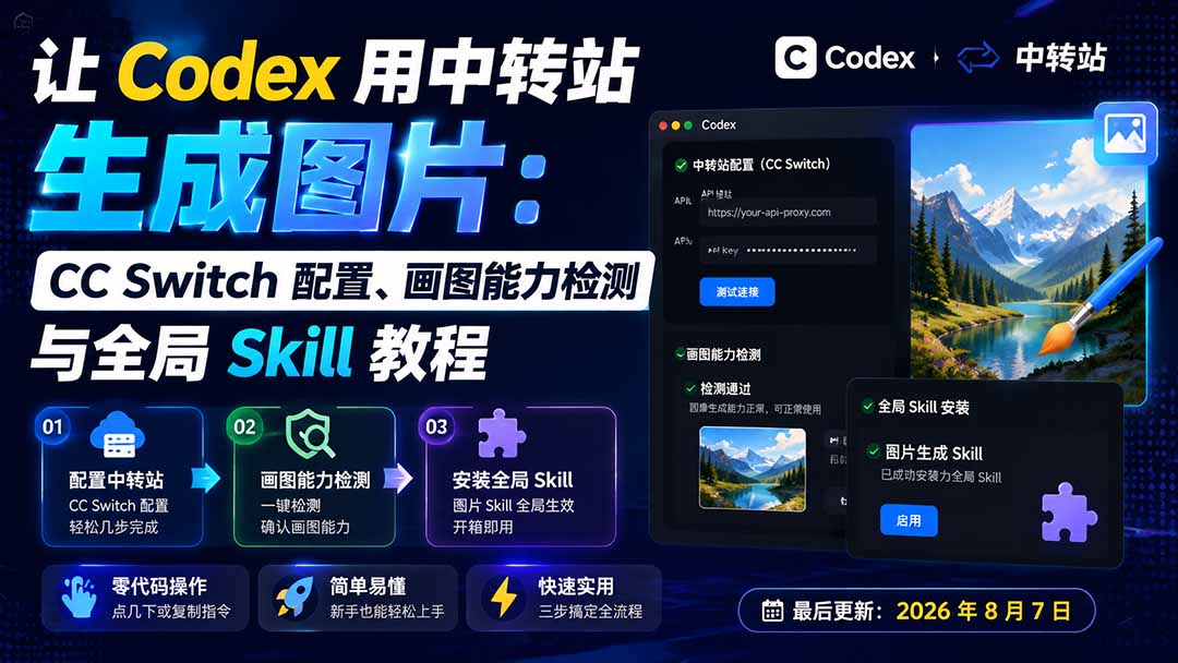 （19777期）让 Codex 用中转站生成图片：CC Switch 配置、画图能力检测与全局 Skill 教程-千寻创业网
