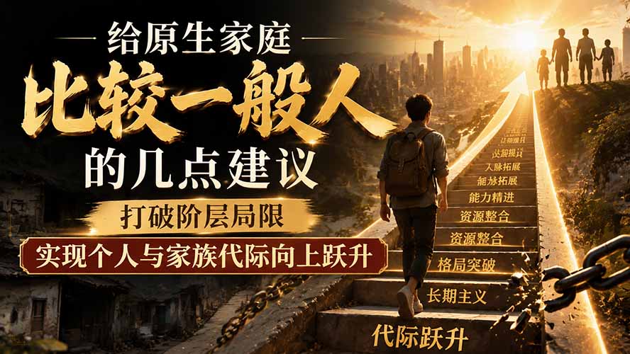 （19708期）付费文章：给原生家庭比较一般人的几点建议，打破阶层局限，实现个人与家族代际向上跃升-千寻创业网
