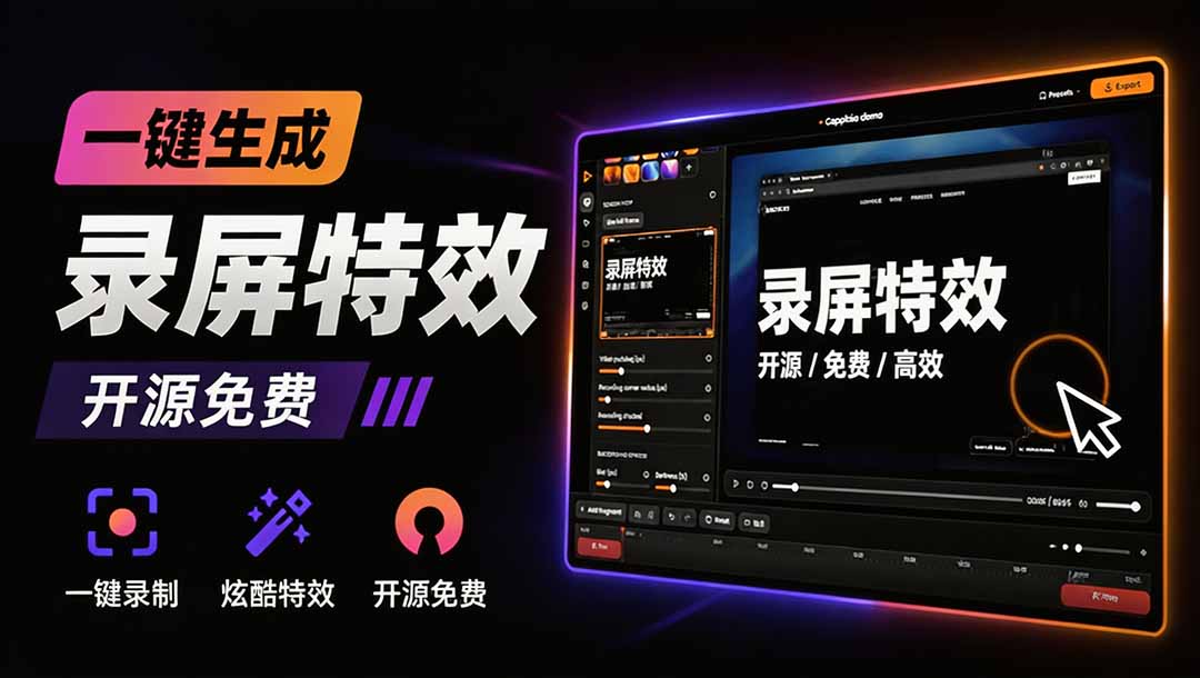 （19893期）Windows录屏神器来了！一键添加自动缩放、光标润色与画面美化效果，轻松省下笔录屏软件费用 Capptivo-千寻创业网