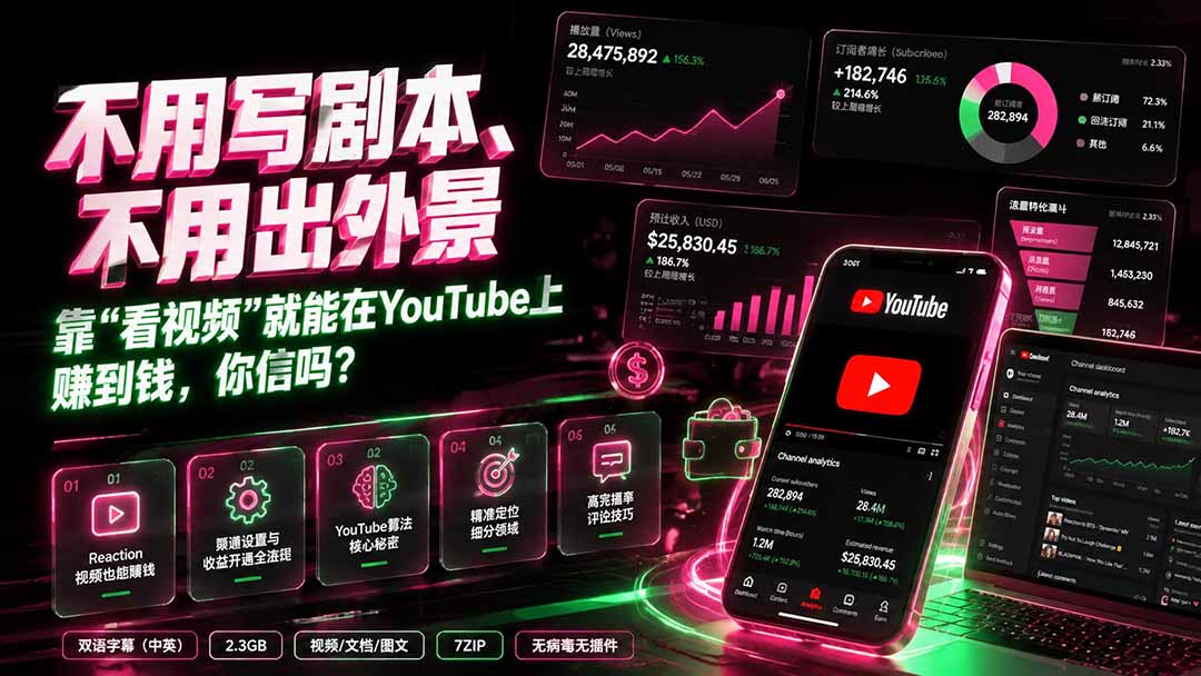 （19646期）不用写剧本、不用出外景——靠”看视频”就能在YouTube上赚到钱，你信吗？【原创双语字幕】-千寻创业网