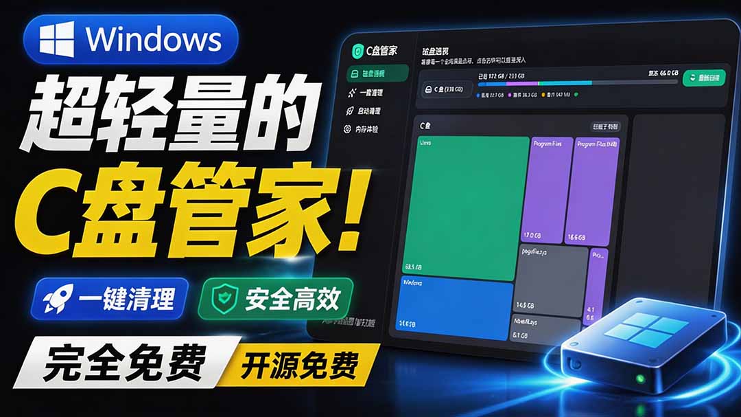 （19750期）Windows 超轻量的C盘管家！超级有特点，支持磁盘分析及清理提醒，2M大小体积，完全免费 C盘管家-千寻创业网