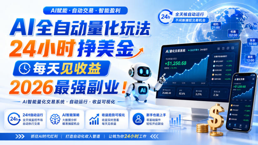 （19899期）AI量化全自动操作挣美金，矩阵可日入1000+，适合普通人的副业！-千寻创业网