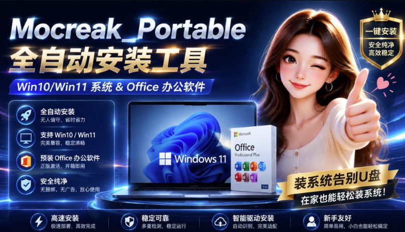 （19970期）Mocreak全自动安装office和win10、win11系统，告别U盘装系统，使用安全可靠-千寻创业网