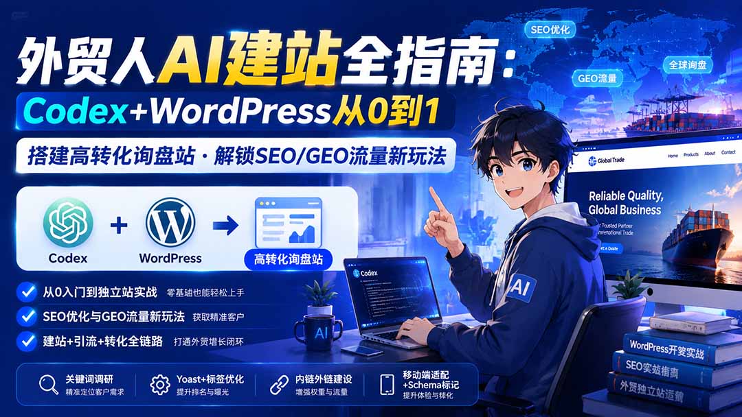 （19818期）外贸人AI建站全指南：Codex+WordPress从0到1·搭建高转化询盘站·解锁SEO/GEO流量新玩法-更新-千寻创业网