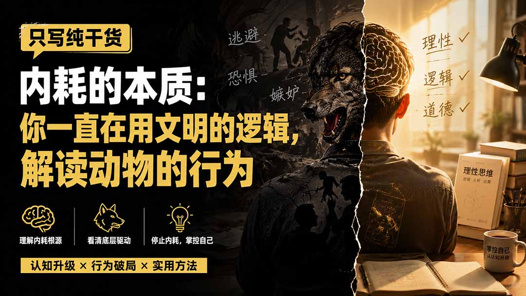 （19849期）付费文章：只写纯干货-内耗的本质：你一直在用文明的逻辑，解读动物的行为-千寻创业网