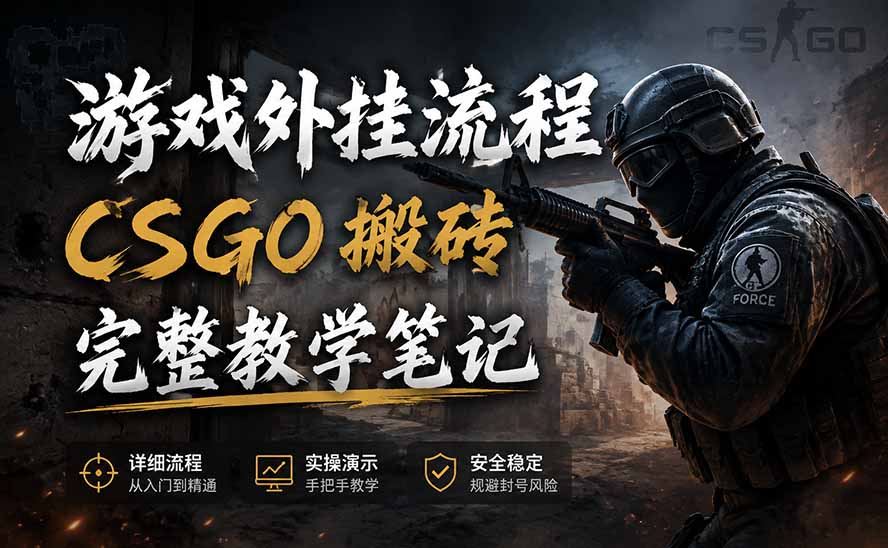 （19719期）游戏挂机全流程笔记分享，CSGO游戏搬砖，小白看了当天学会见收益-千寻创业网