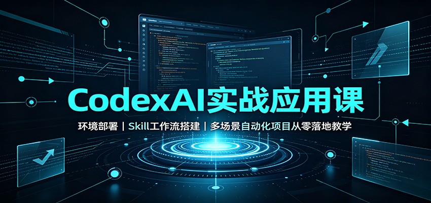 CodexAI实战应用课：环境部署Skill工作流搭建，多场景自动化项目从零落地教学-千寻创业网