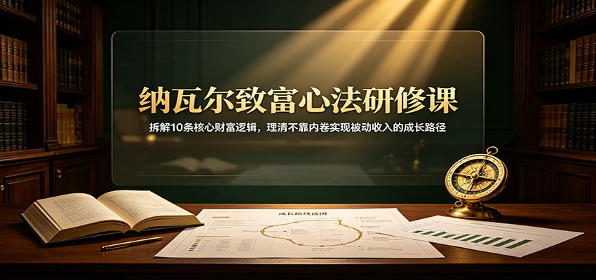 纳瓦尔致富心法研修课：拆解10条核心财富逻辑，理清不靠内卷实现被动收入的成长路径-千寻创业网