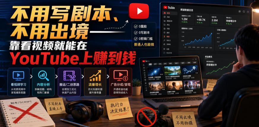 不用写剧本、不用出境——靠看视频就能在YouTube上賺到钱【原创双语字幕】-千寻创业网