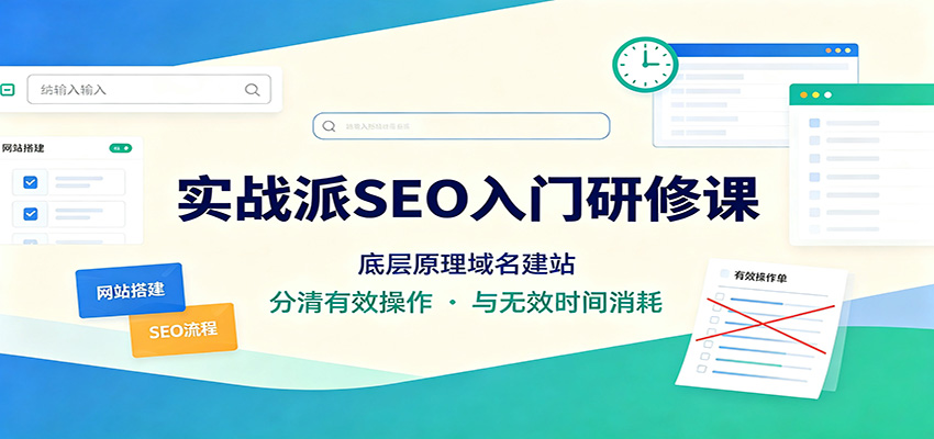 实战派SEO入门研修课：底层原理域名建站，分清有效操作与无效时间消耗-千寻创业网