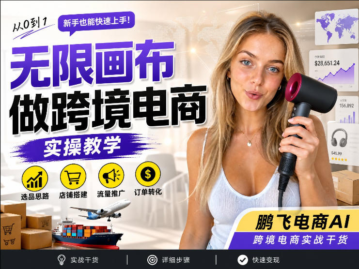 【跨境电商必备】AI无线画布制作商品宣传视频，四步搞定，无线画布工作流，操作简单好上手-千寻创业网