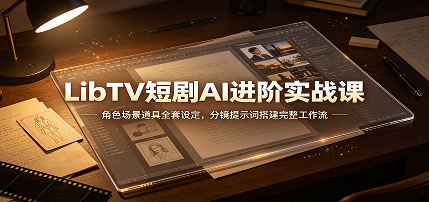 LibTV短剧AI进阶实战课：角色场景道具全套设定，分镜提示词搭建完整工作流-千寻创业网