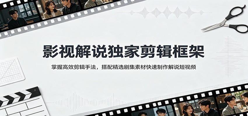 影视解说独家剪辑框架：掌握高效剪辑手法，搭配精选剧集素材快速制作解说短视频-千寻创业网