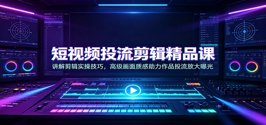 短视频投流剪辑精品课：讲解剪辑实操技巧，高级画面质感助力作品投流放大曝光-千寻创业网