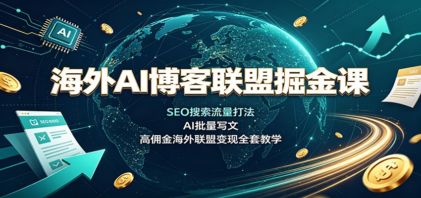 海外AI博客联盟掘金课：SEO搜索流量打法，AI批量写文，高佣金海外联盟变现全套教学-千寻创业网