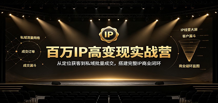 百万IP高变现实战营：从定位获客到私域批量成交，搭建完整IP商业闭环-千寻创业网