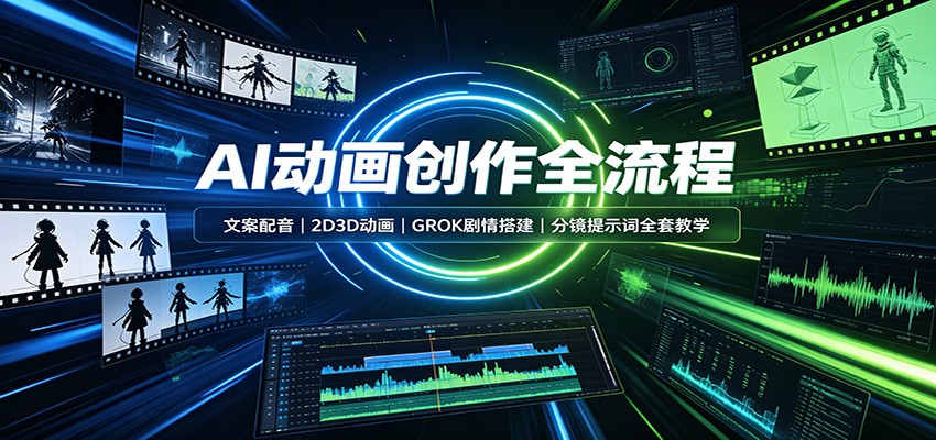 AI动画创作全流程：文案配音，2D3D动画，GROK剧情搭建，分镜提示词全套教学-千寻创业网