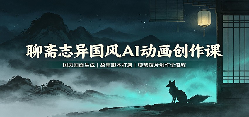 聊斋志异国风AI动画创作课：国风画面生成，故事脚本打磨，聊斋短片制作全流程-千寻创业网
