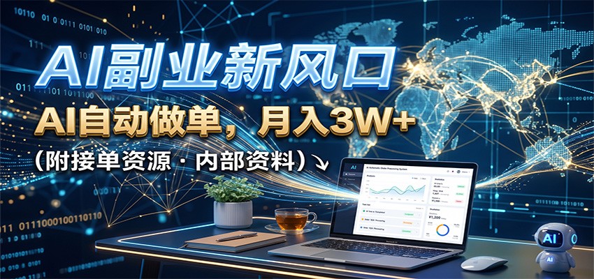 AI副业新风口，AI自动做单，月入3W+，附接单资源-千寻创业网