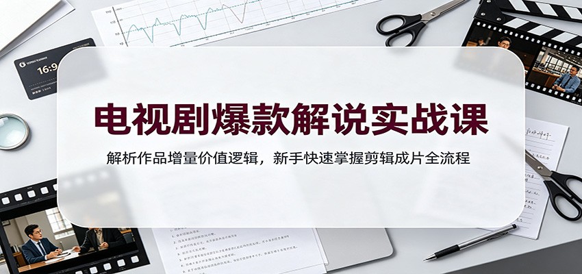 电视剧爆款解说实战课：解析作品增量价值逻辑，新手快速掌握剪辑成片全流程-千寻创业网