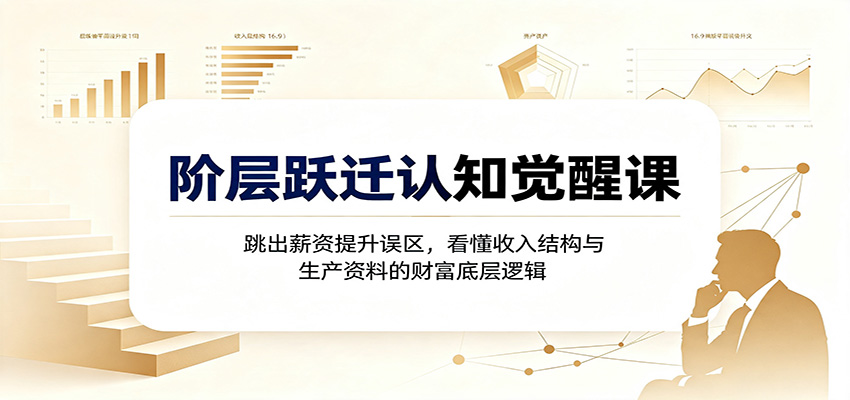 阶层跃迁认知觉醒课：跳出薪资提升误区，看懂收入结构与生产资料的财富底层逻辑-千寻创业网