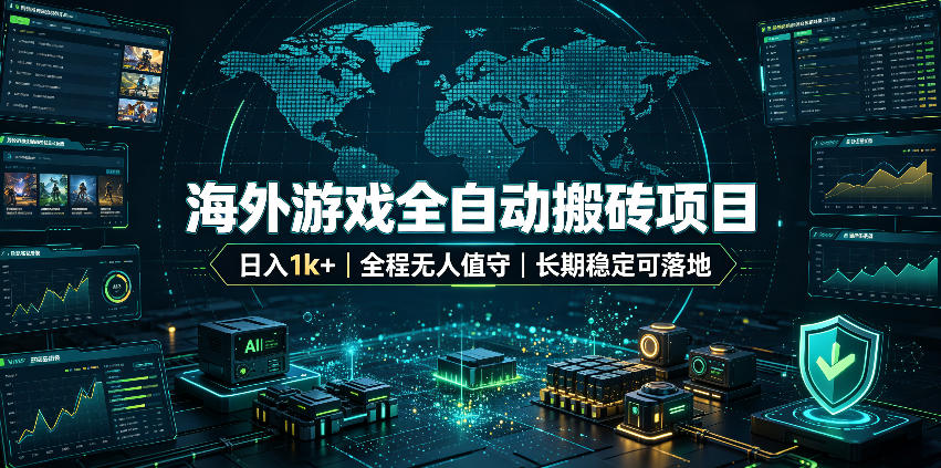 海外游戏全自动搬砖，日入1k+，全天无人值守，绿色稳定！【揭秘】-千寻创业网