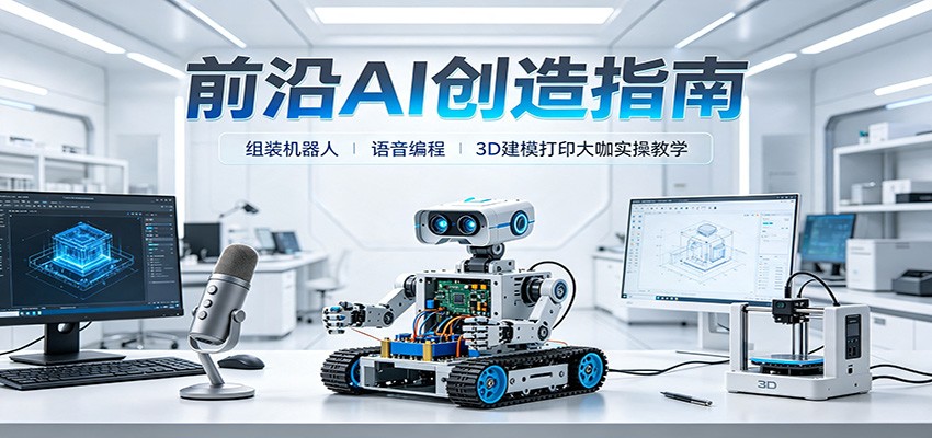 前沿AI创造指南：组装机器人、语音编程、3D建模打印大咖实操教学-千寻创业网